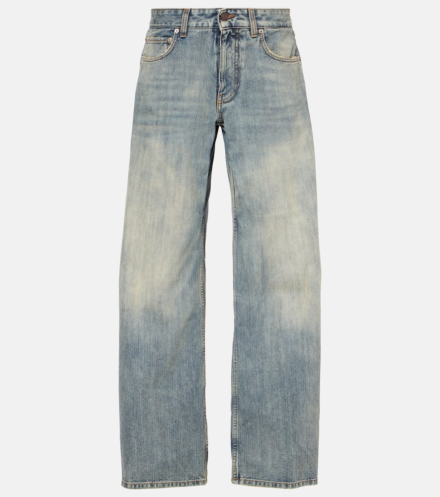 Mid-rise wide-leg jeans