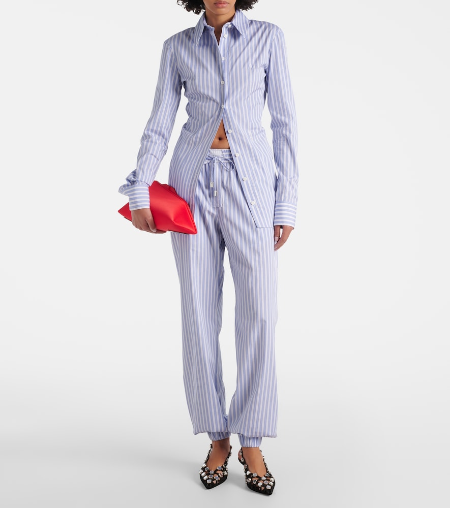 The Attico Striped cotton pajama pants
