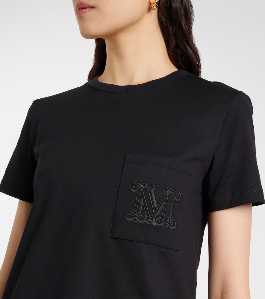 Max Mara Papaia Logo Embroidered T-shirt In Black