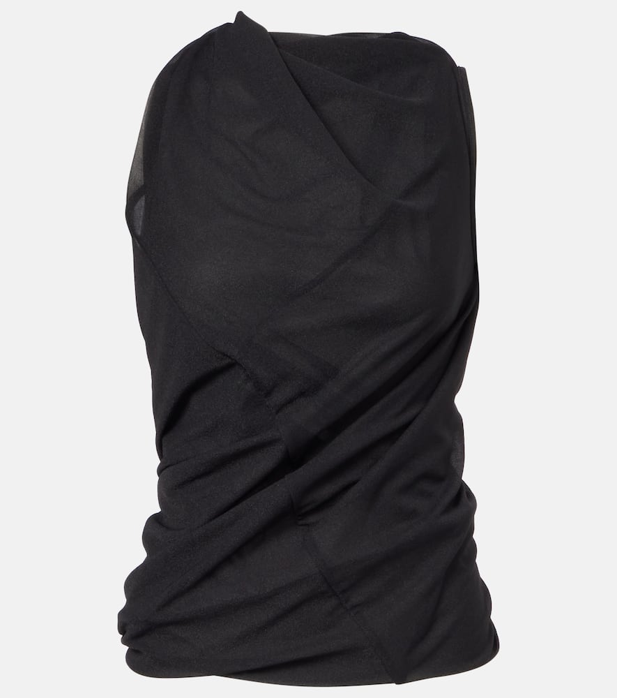 Rick Owens Luna Draped Top In Black