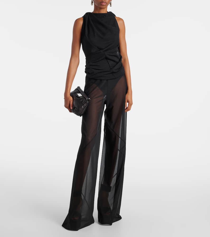 Rick Owens Luna Draped Top In Black