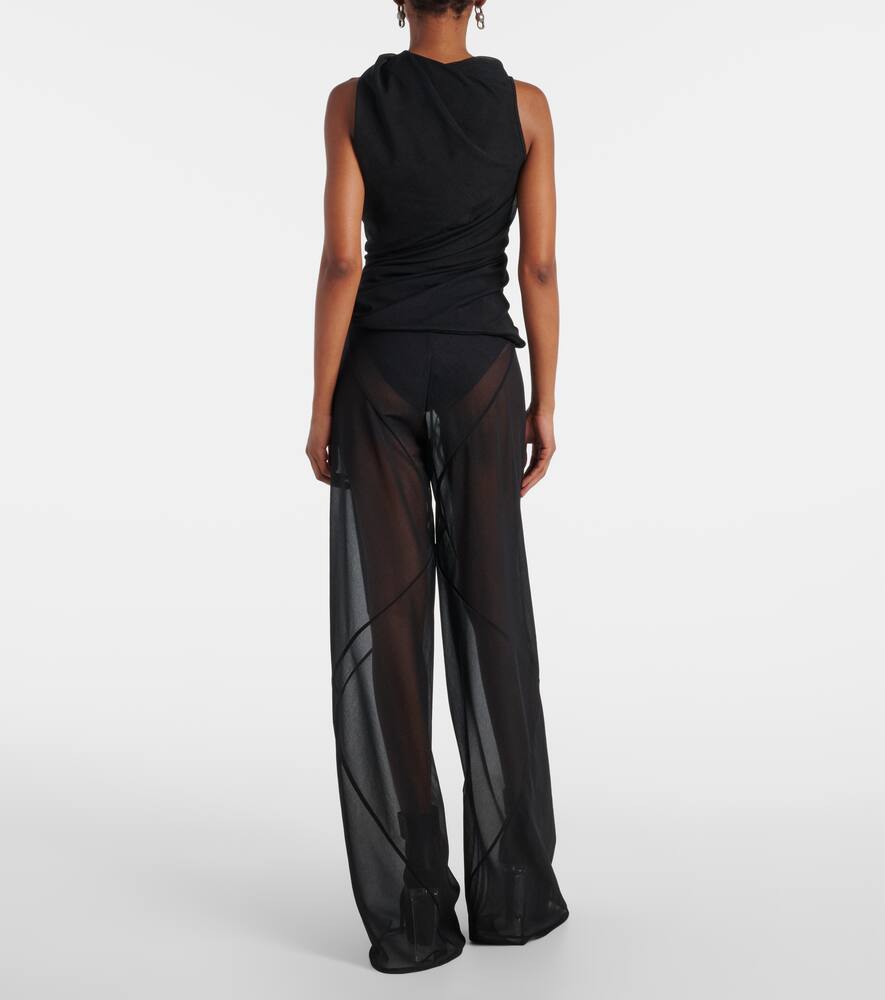 Rick Owens Luna Draped Top In Black