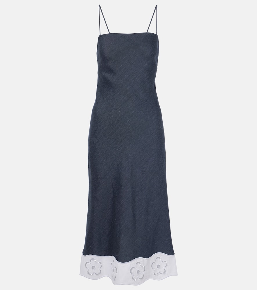 Paolo linen-blend midi dress