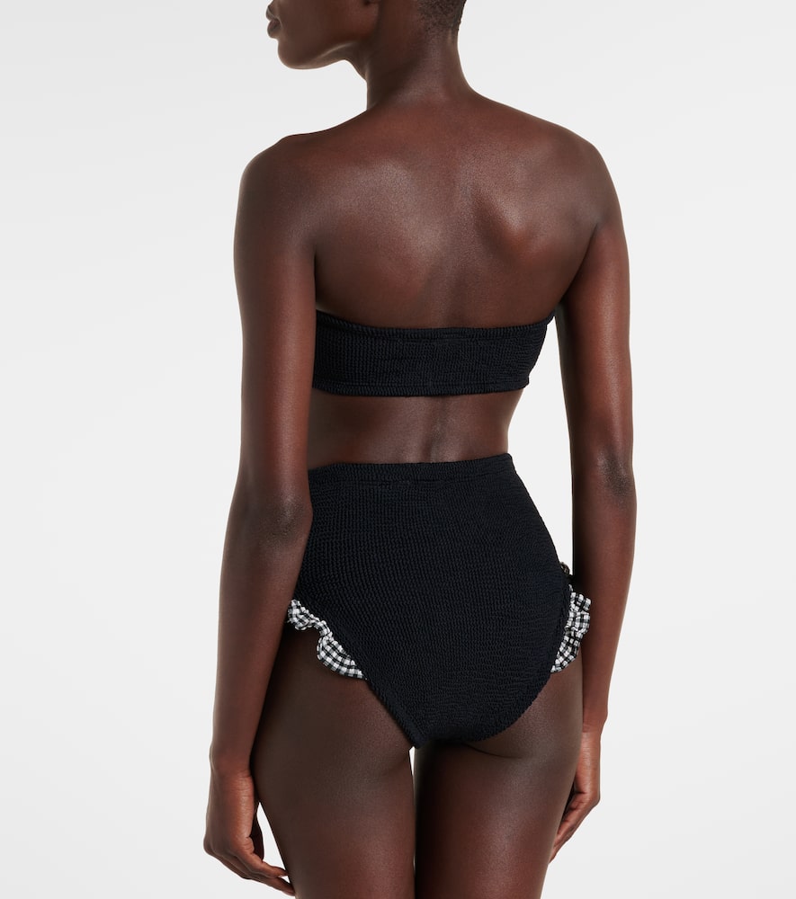 Hunza G Peggy Ruffle-trimmed Seersucker Bikini