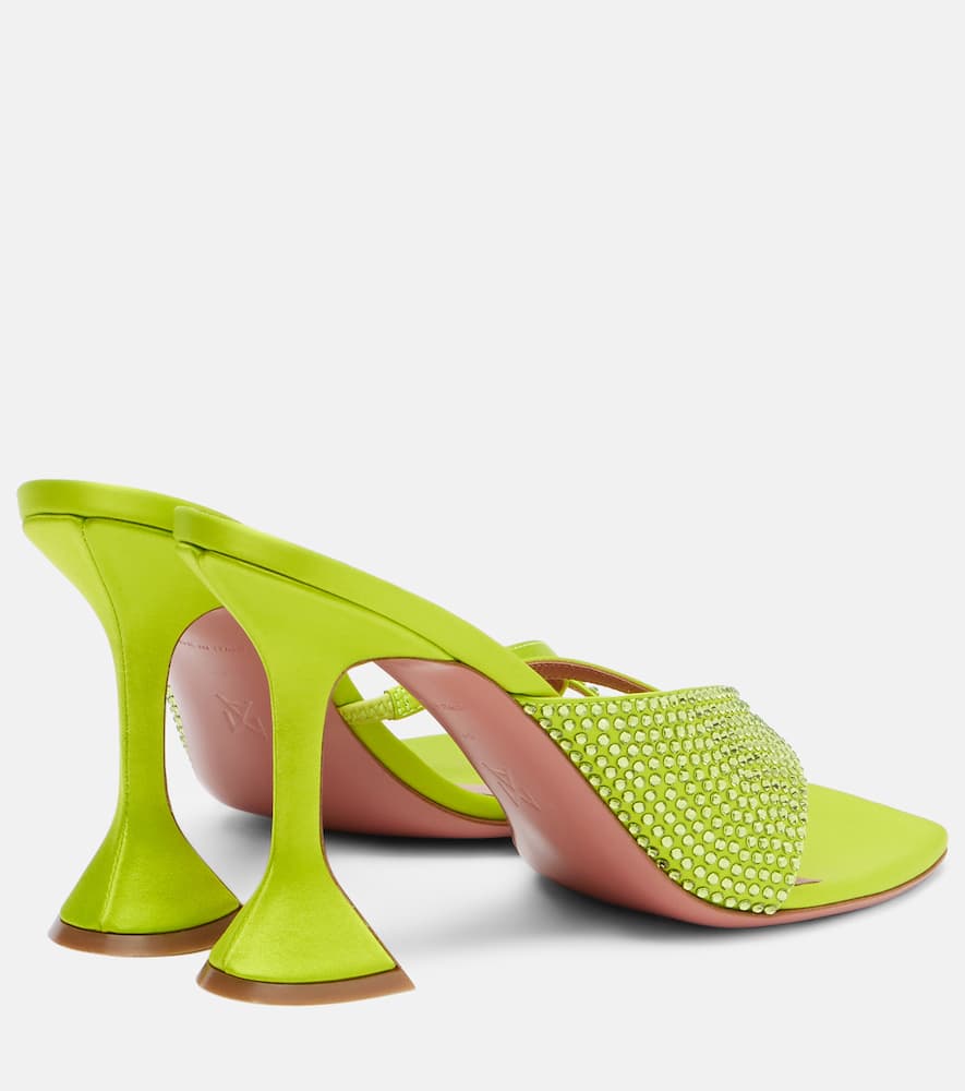 Amina Muaddi Shiona 95 Crystal-embellished Satin Mules