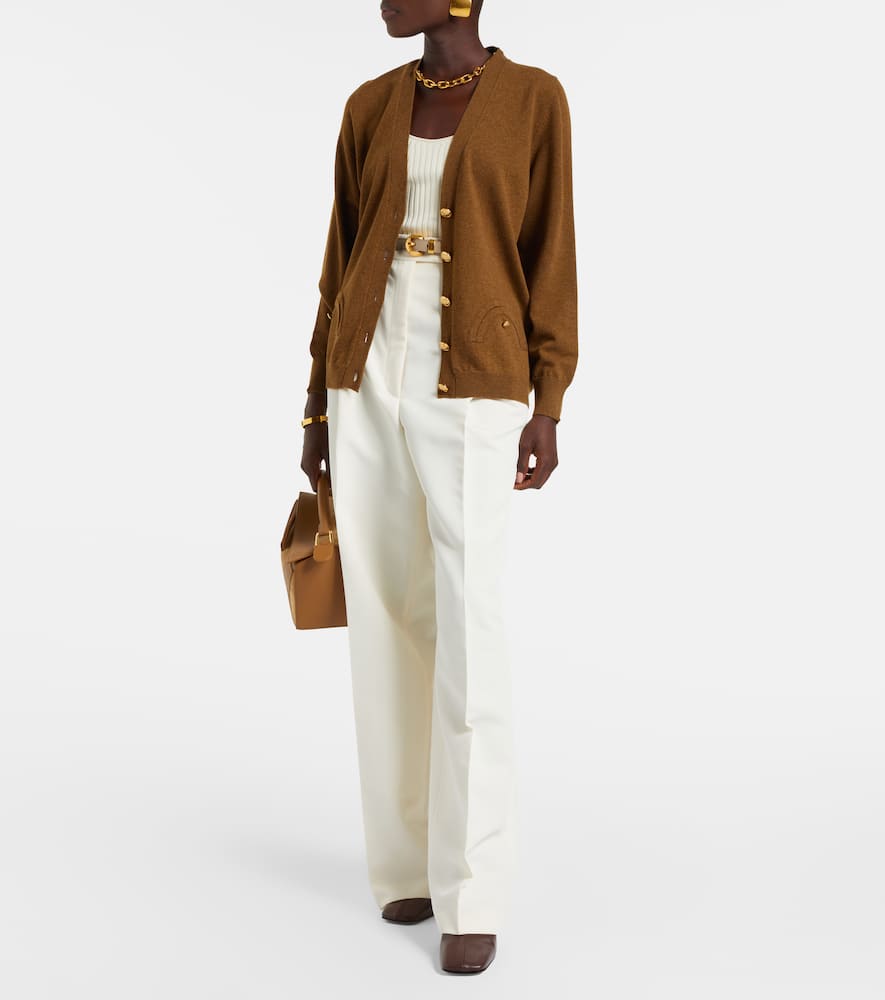 Blazé Milano Highland Wool And Cashmere Cardigan In Brown