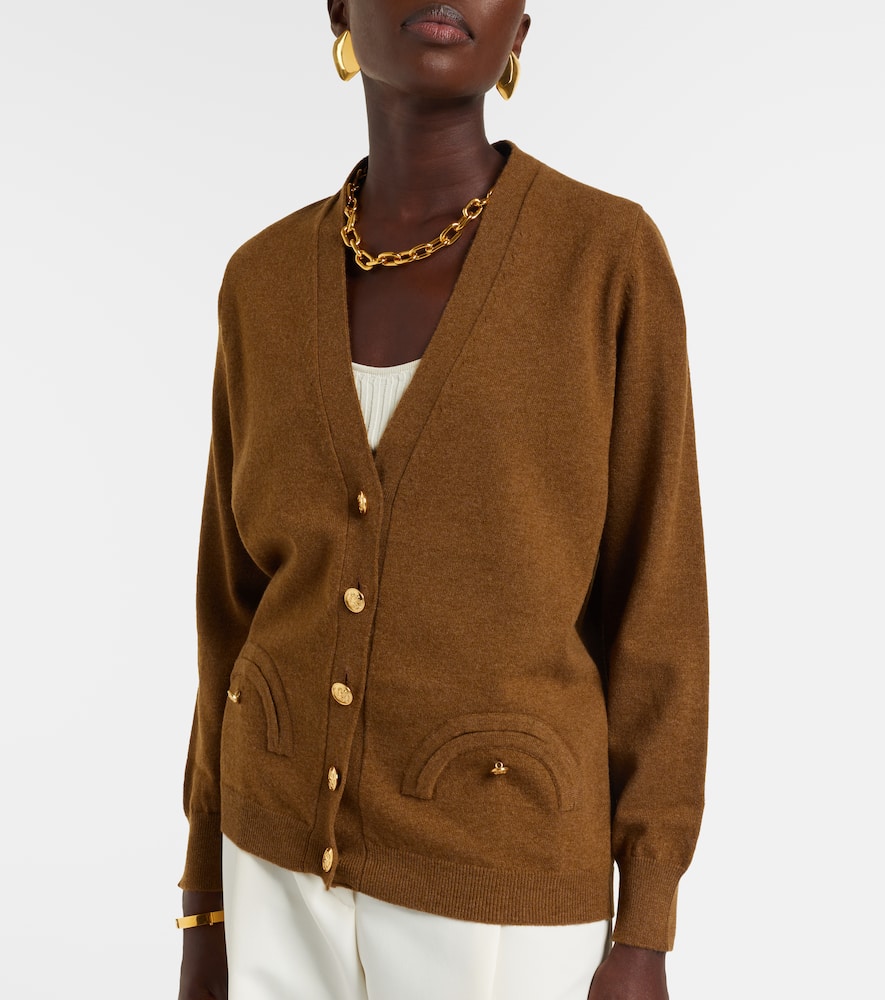 Blazé Milano Highland Wool And Cashmere Cardigan In Brown