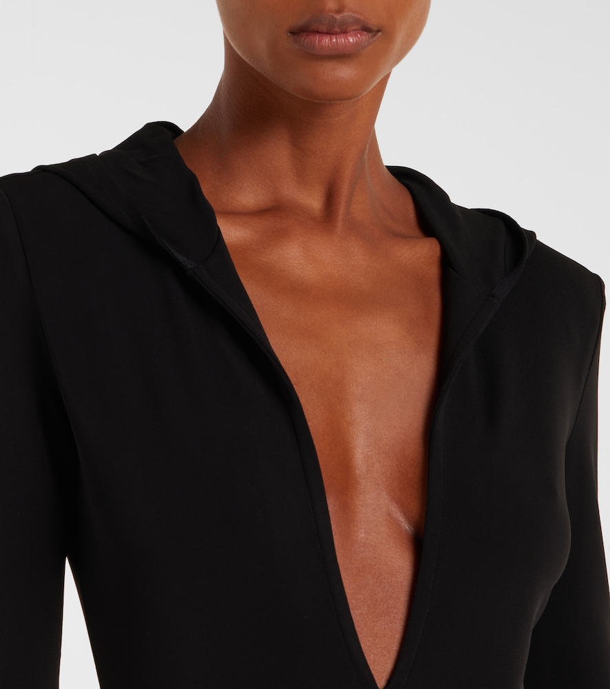  Mugler Mugler Hooded Jersey Bodysuit 
