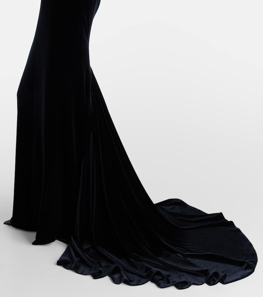 Galvan Avedon Embellished Velvet Gown In Black