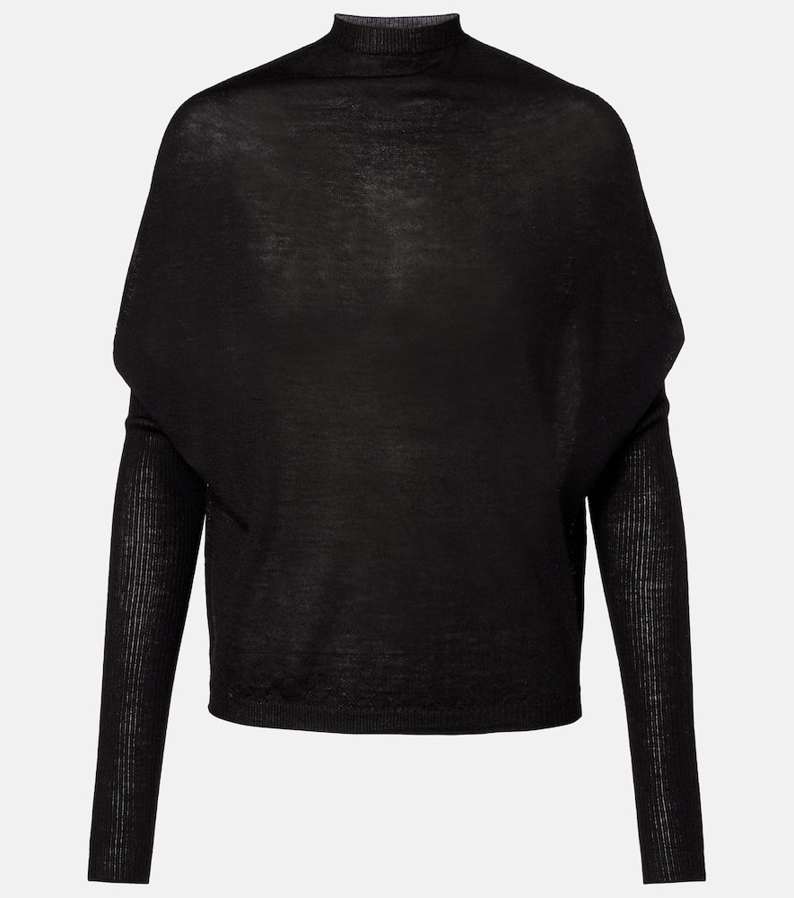 Rick Owens Crater Virgin Wool Sweater In Black