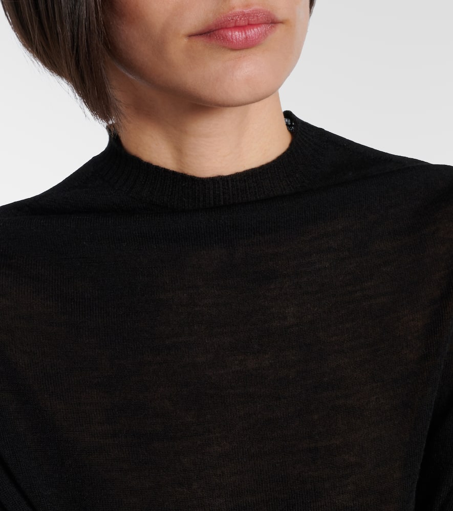 Rick Owens Crater Virgin Wool Sweater In Black