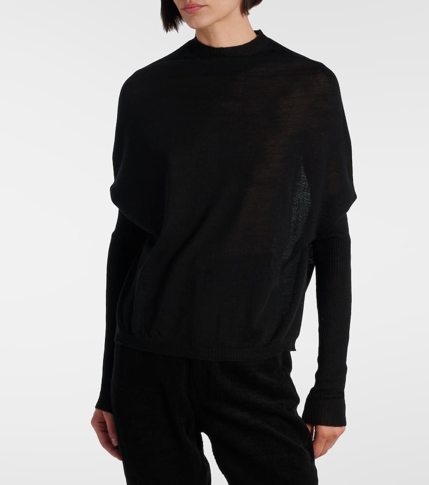 Rick Owens Crater Virgin Wool Sweater In Black