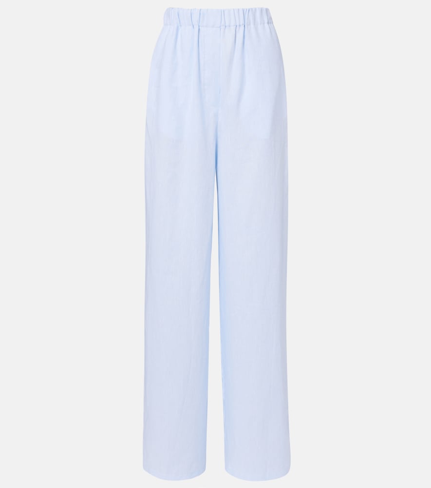 Loro Piana Pantalon ample Valerio à taille haute en lin