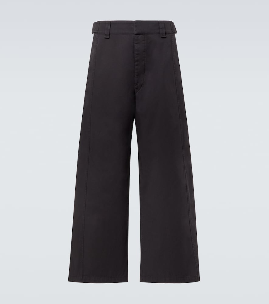 Lemaire High Rise Cotton Twill Wide Leg Pants