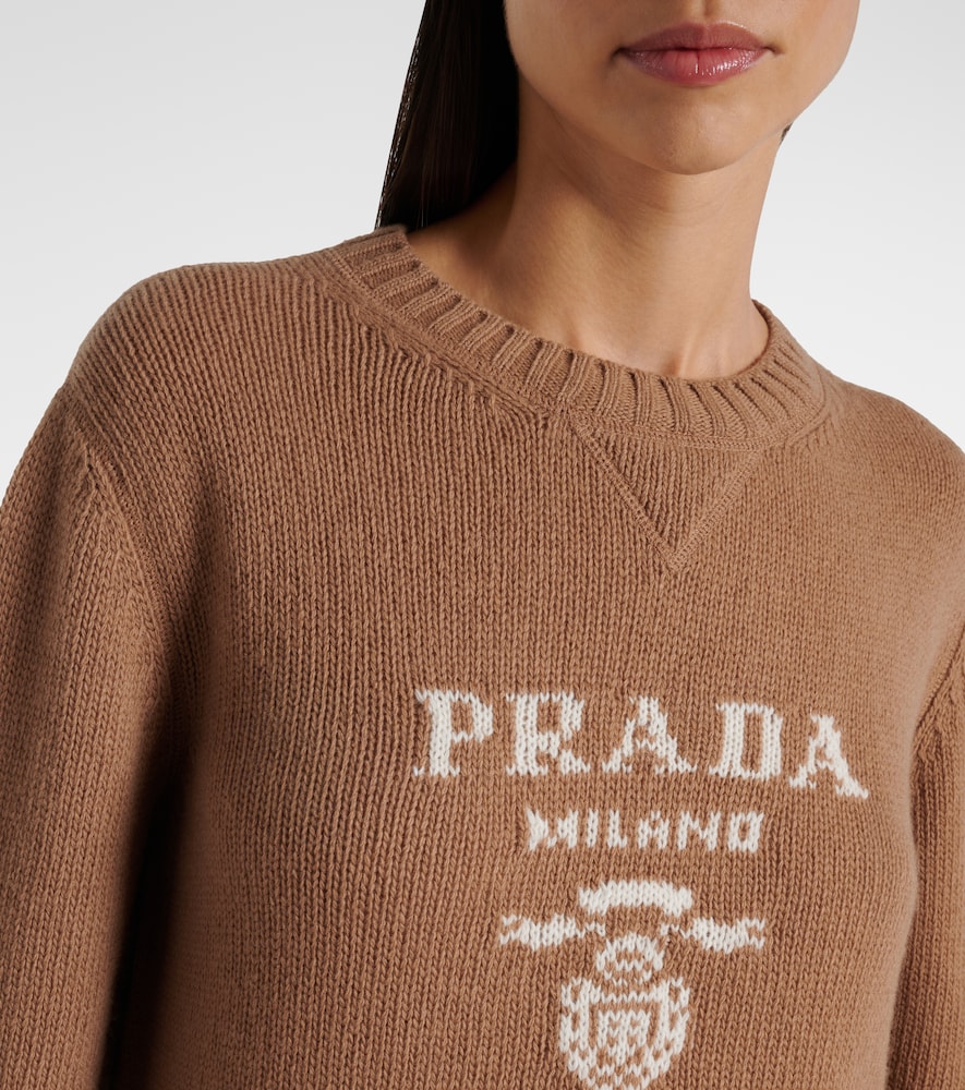  Prada Prada Logo Wool And Cashmere Sweater 