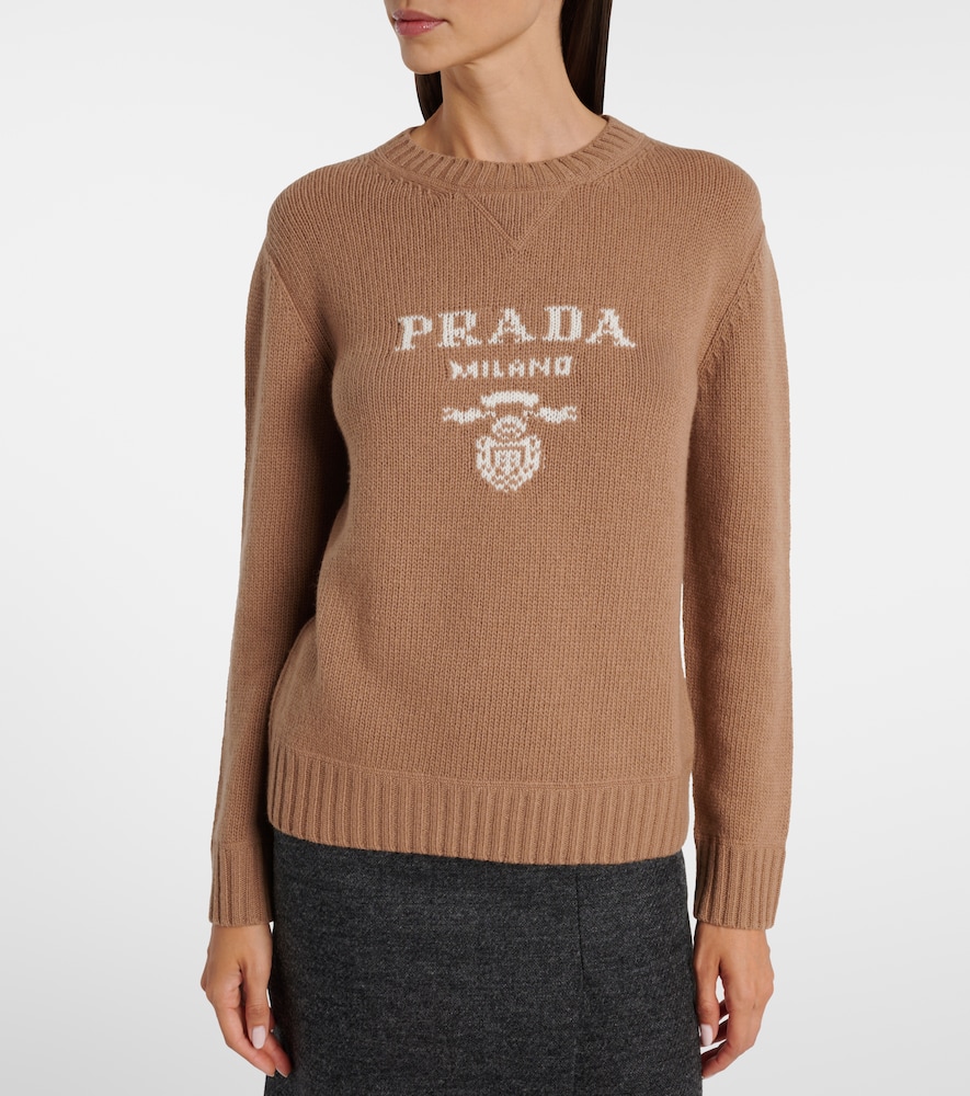  Prada Prada Logo Wool And Cashmere Sweater 