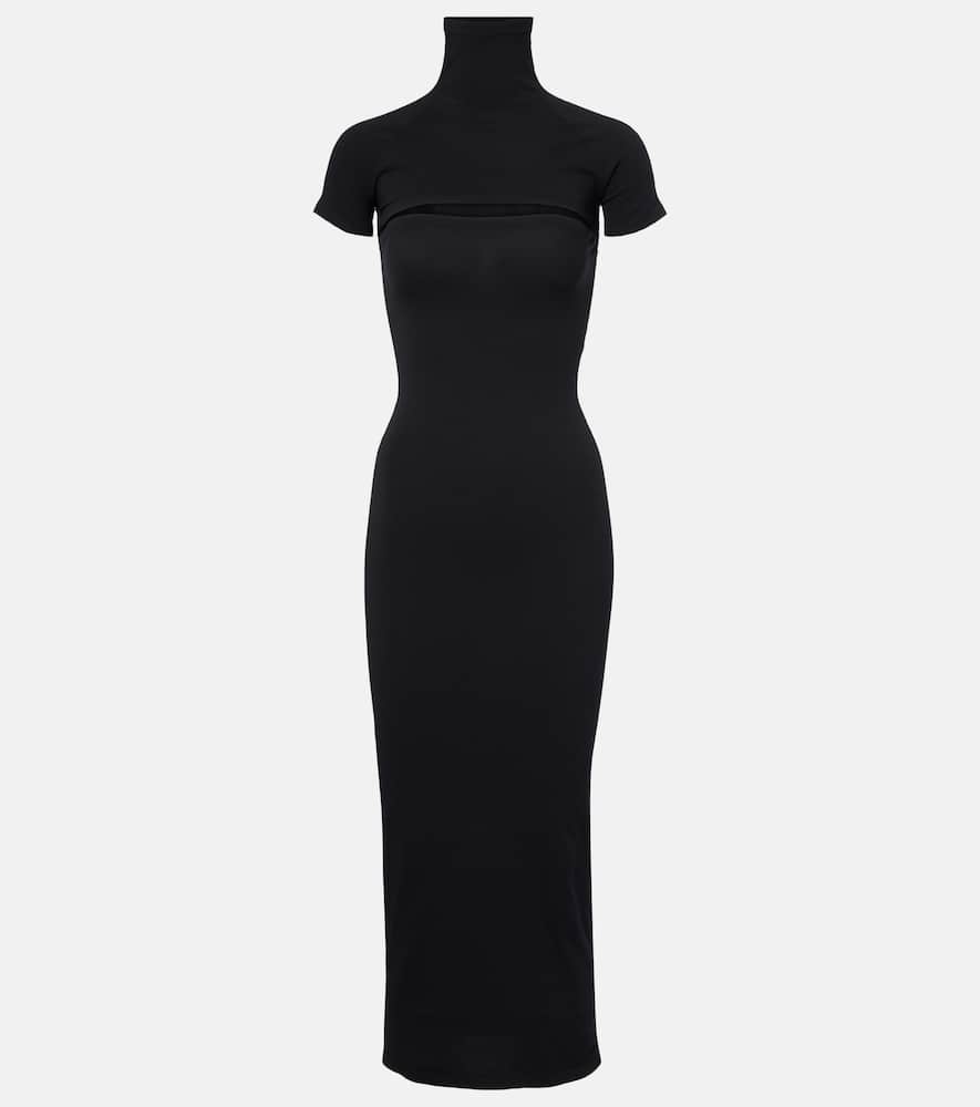 Alaïa Second-skin Knit Cut-out Dress In Black