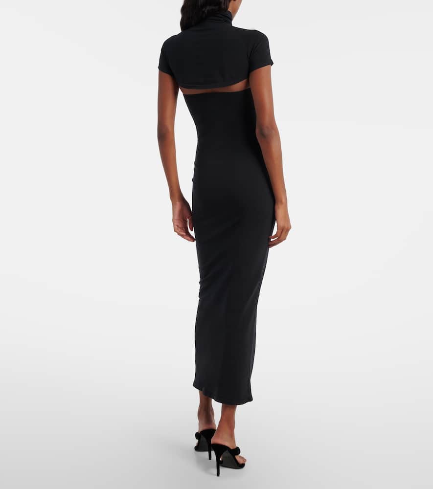 Alaïa Second-skin Knit Cut-out Dress In Black