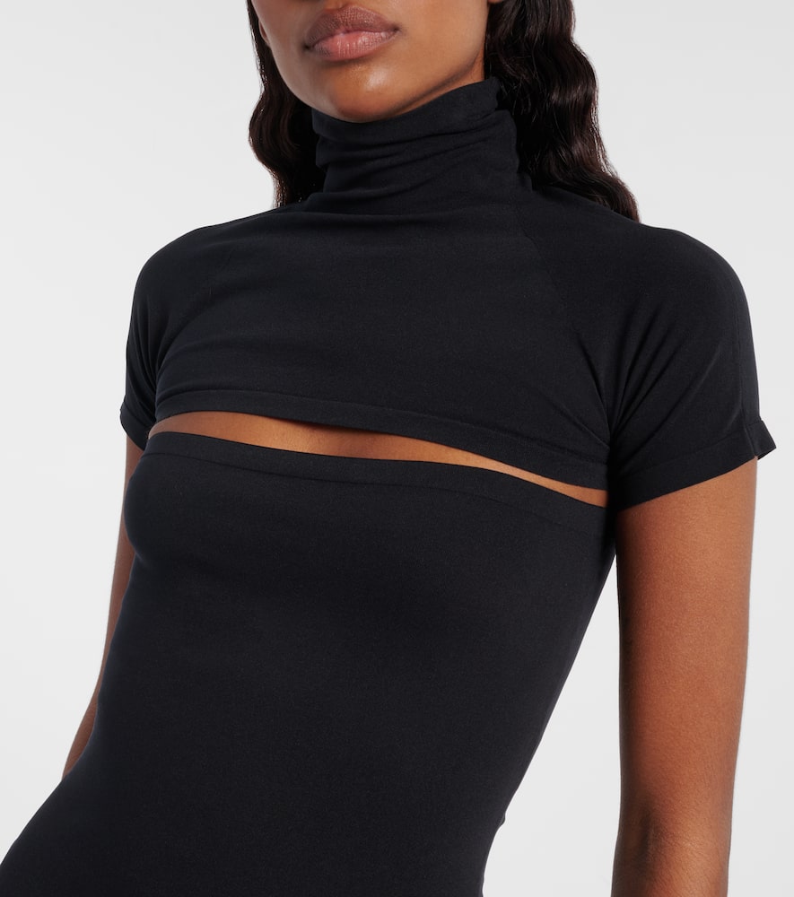 Alaïa Second-skin Knit Cut-out Dress In Black