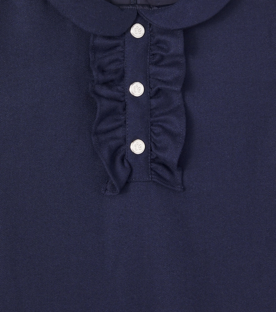 Tartine Et Chocolat Pleated Ruffled Dress In Blue