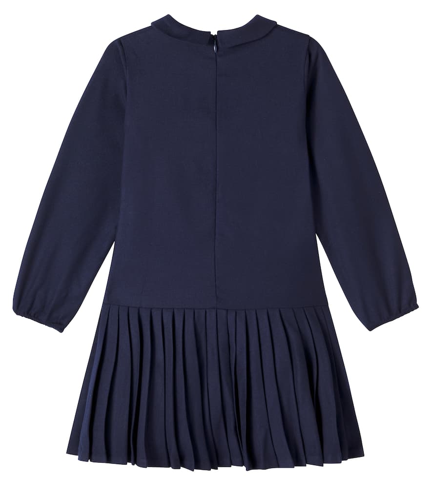 Tartine Et Chocolat Pleated Ruffled Dress In Blue