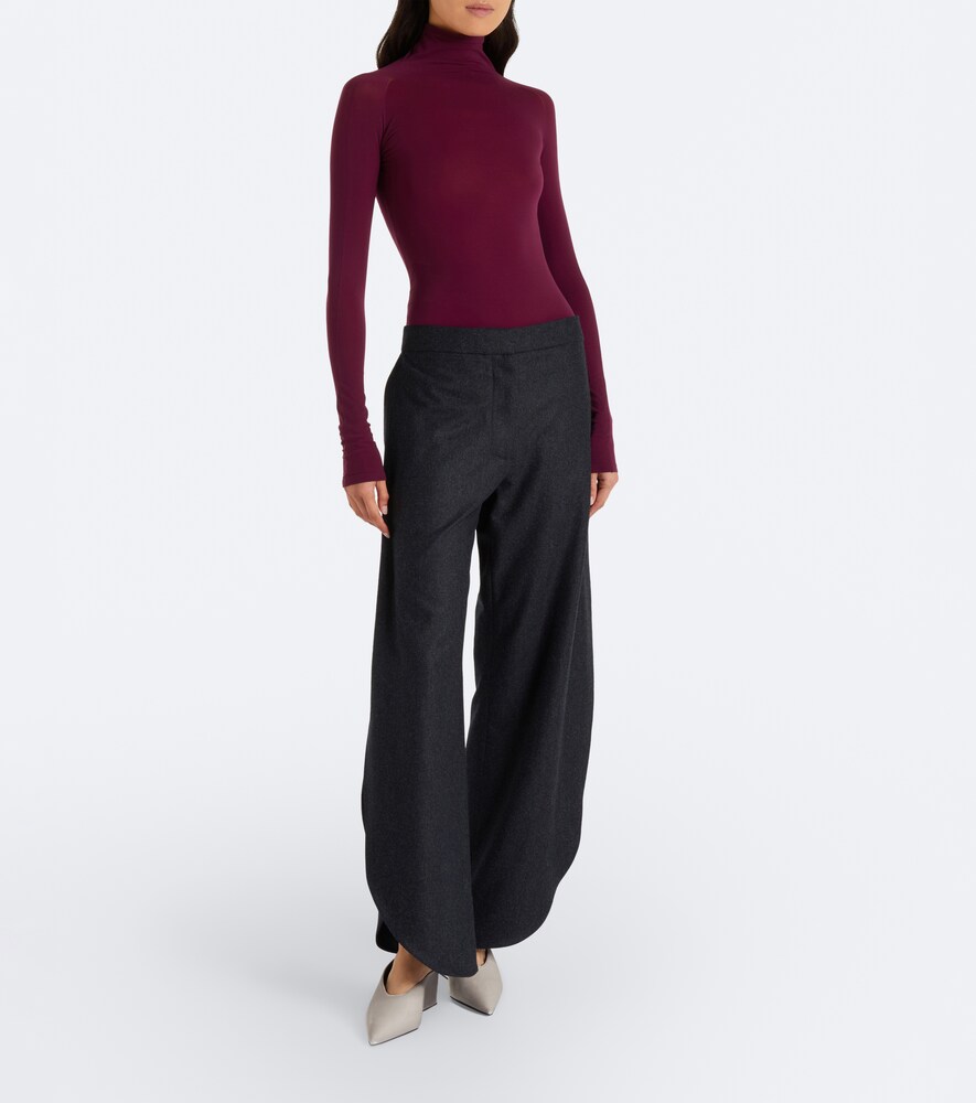 Alaïa Cube 75 Velvet Wedge Pumps