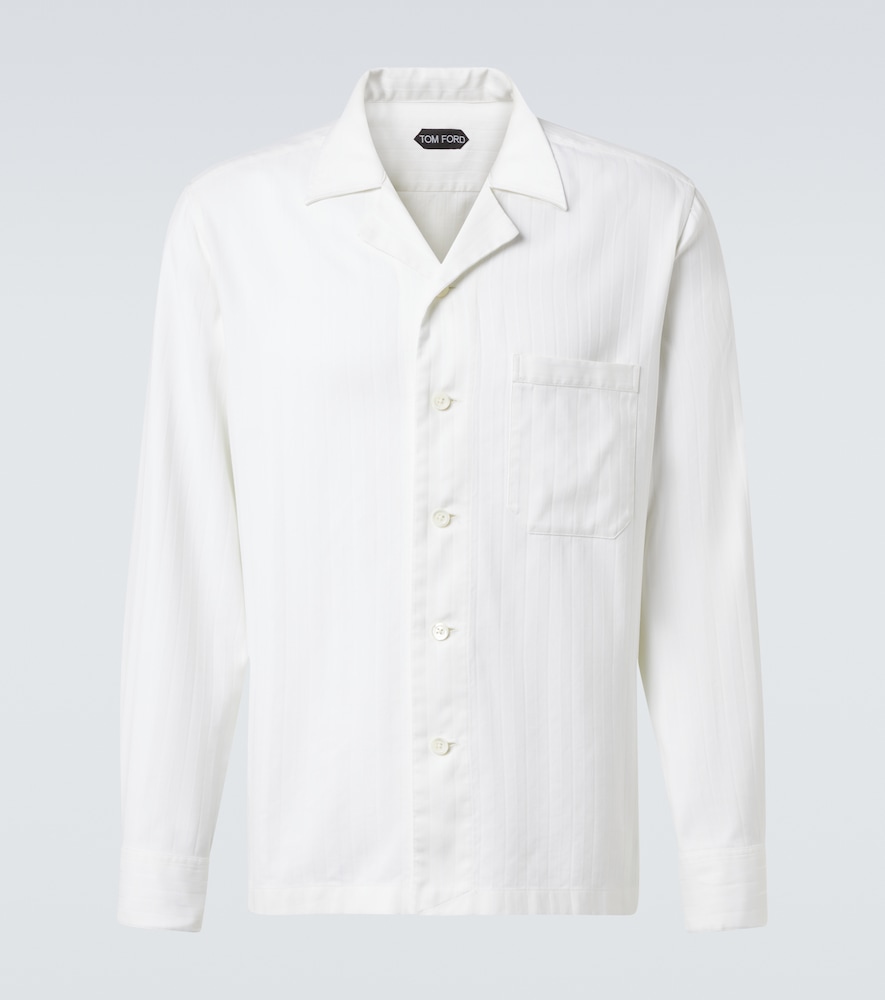 Tom Ford Men's White Striped Cotton And Silk Shirt UK Size 14,5 - Mytheresa