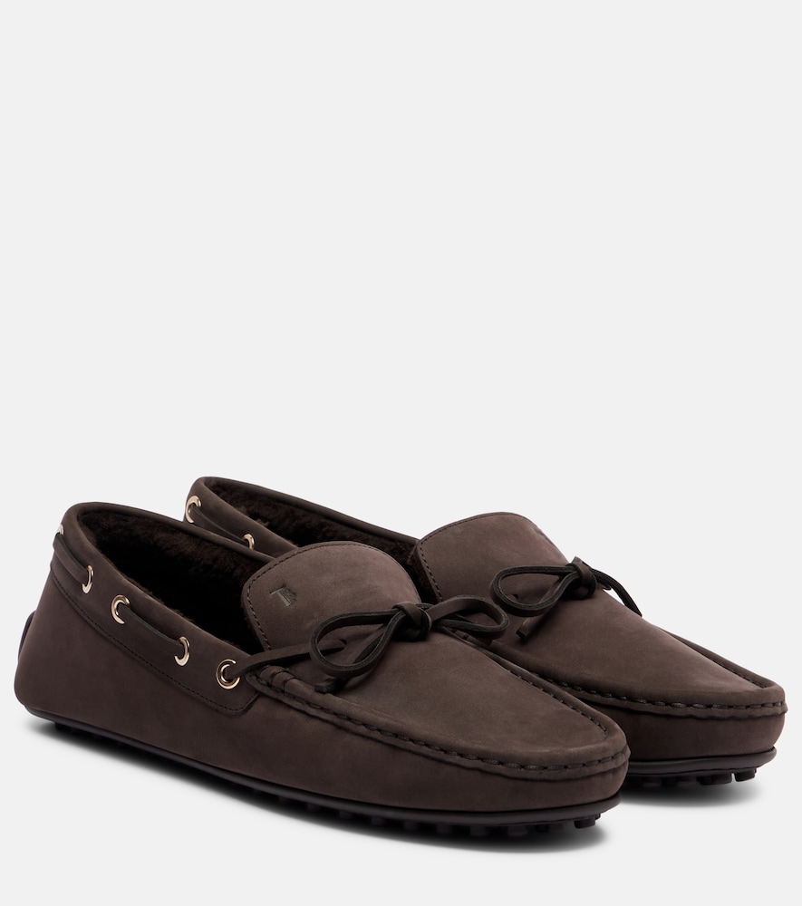 Gommino Shearling-Lined Suede Boat Shoes