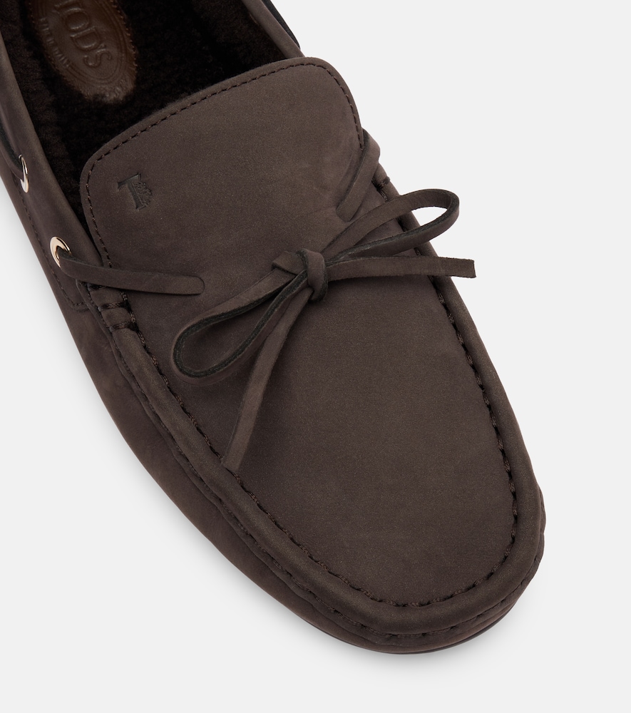 Gommino Shearling-Lined Suede Boat Shoes