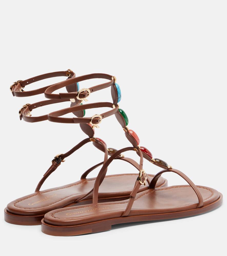 Gianvito Rossi Shanti Embellished Leather Sandals In Multi