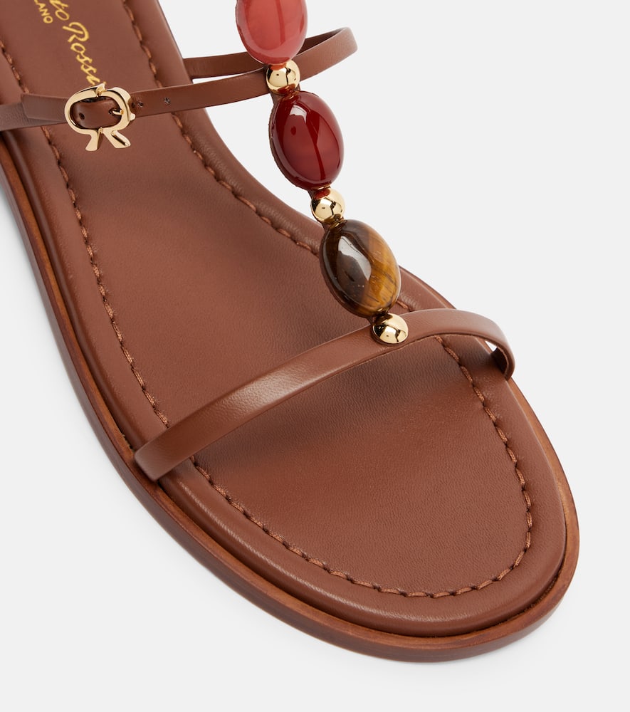 Gianvito Rossi Shanti Embellished Leather Sandals In Multi