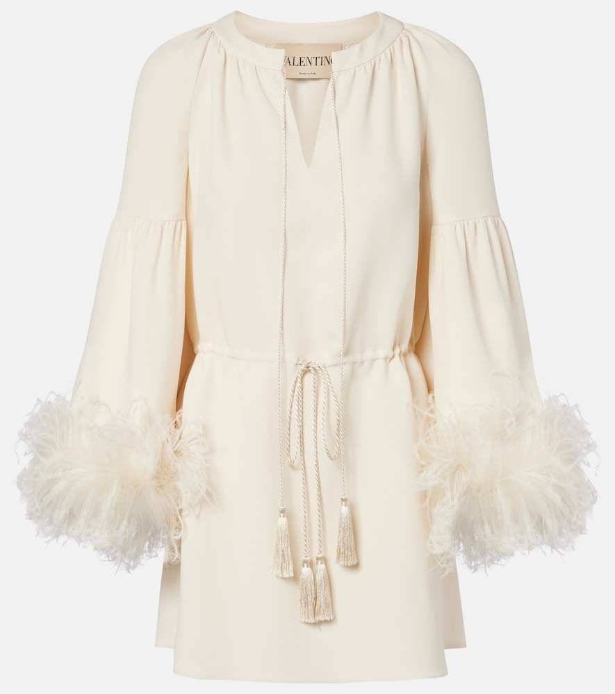 Valentino Cady Couture feather-trimmed tunic