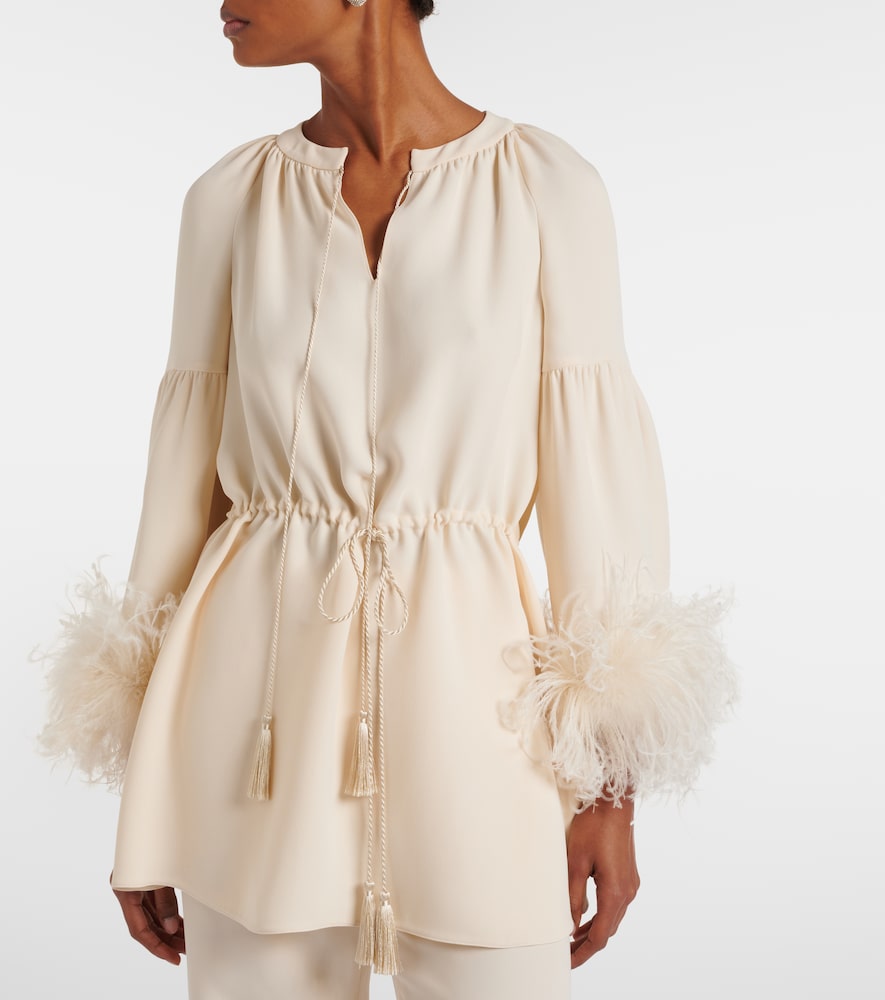  Valentino Valentino Tunika Aus Cady Couture Mit Federn 