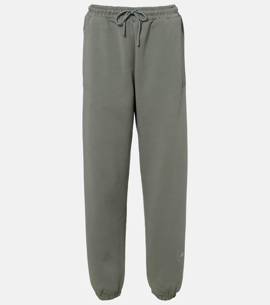 Adidas By Stella Mccartney Cotton-blend Fleece Sweatpants In Green