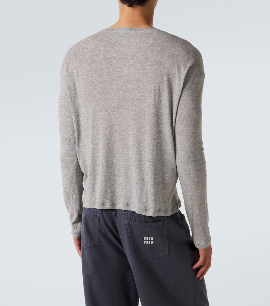 Miu Miu Miu Miu Longsleeve Aus Baumwoll-jersey 