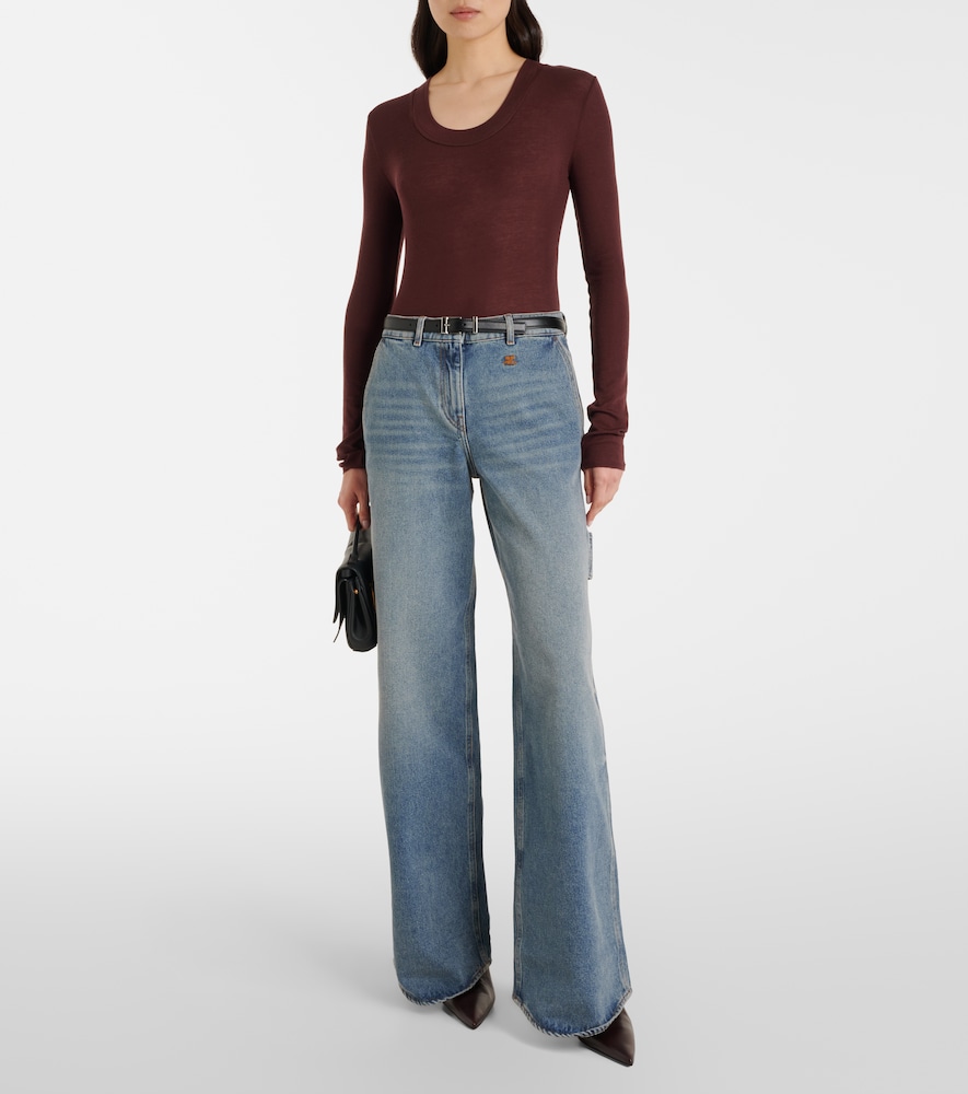 Courrèges Logo wide-leg jeans