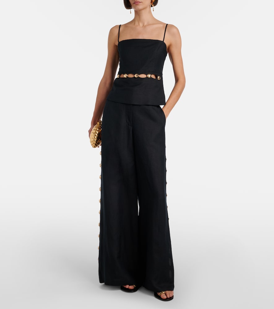 Simkhai Linen-blend wide-leg pants