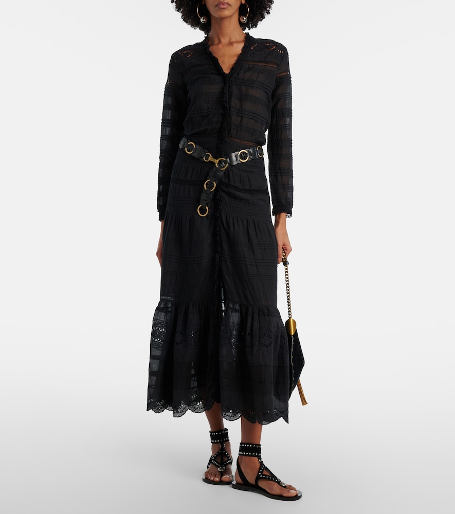  Marant Etoile Marant Etoile Midikleid Daniva Aus Baumwolle Mit Spitze 