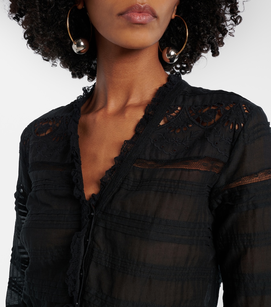  Marant Etoile Marant Etoile Midikleid Daniva Aus Baumwolle Mit Spitze 