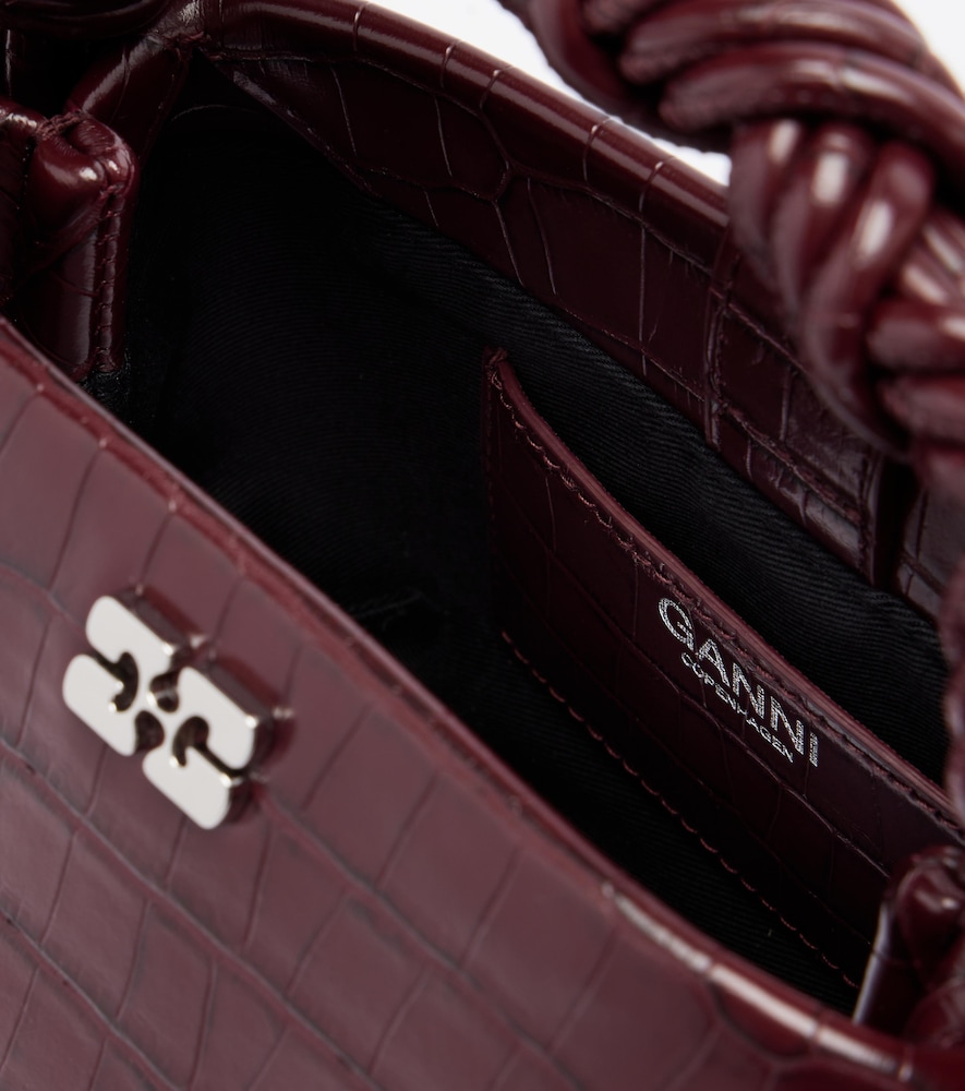  Ganni Ganni Bou Mini Croc-effect Leather Top-handle Bag 