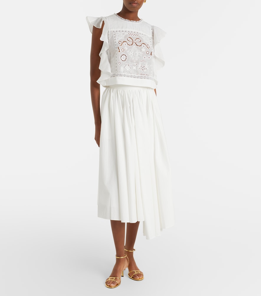  Self-portrait Self-portrait Embroidered Ruffled Top 