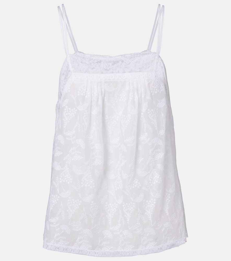 Eres Amande floral cotton-blend voile camisole