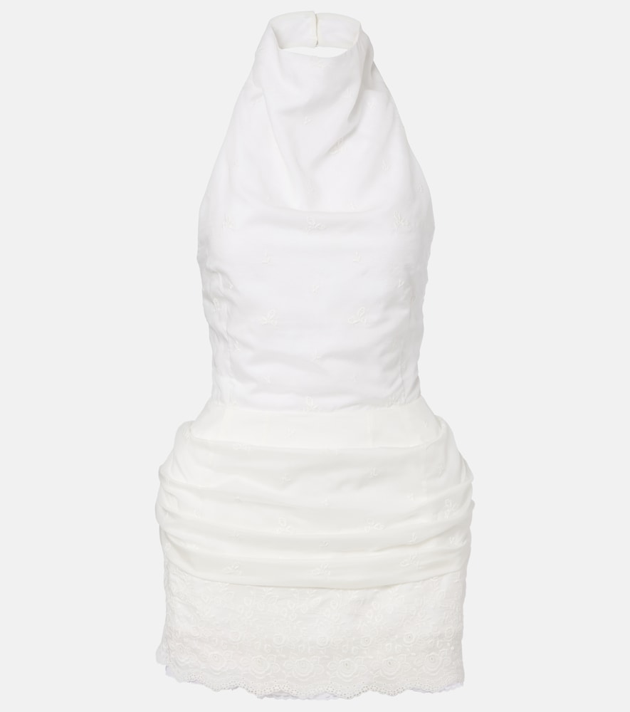 Magda Butrym Embroidered silk, wool and cotton-blend minidress