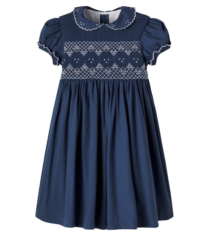 Pepa London Embroidered Smocked Cotton Dress