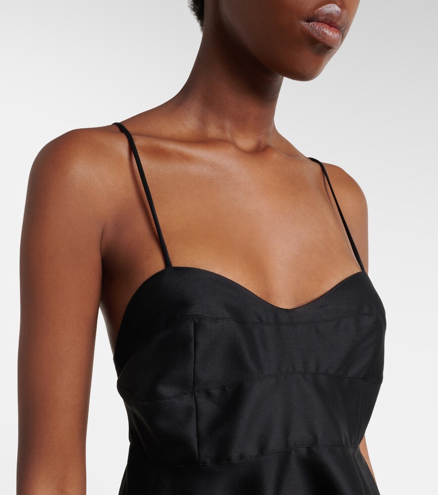 Róhe Peplum Wool And Silk Bustier Top