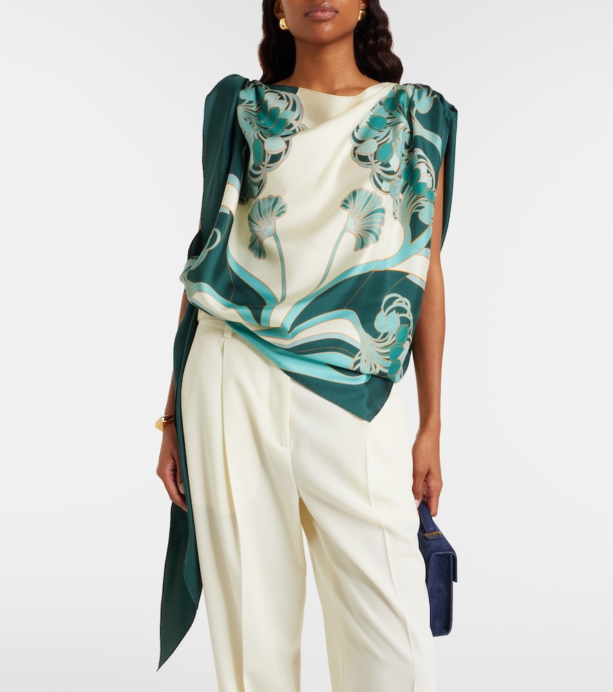 La DoubleJ Full-On printed silk twill top