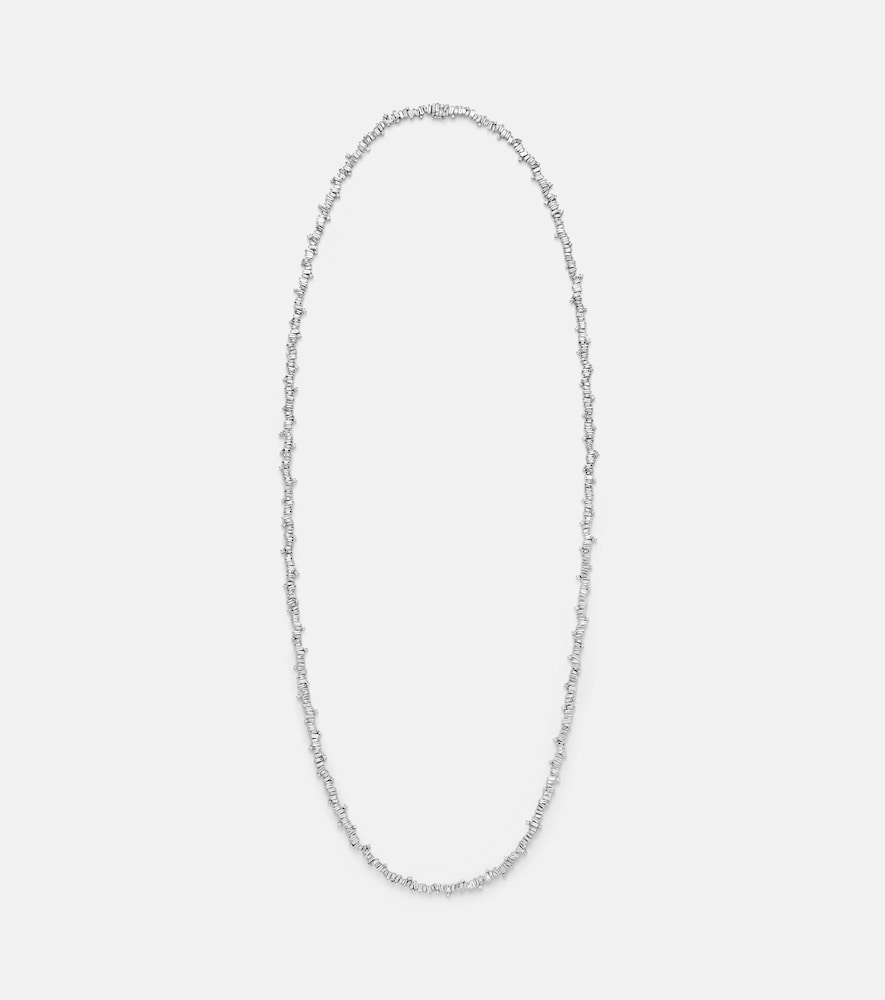 Suzanne Kalan Bold Burst 18kt white gold tennis necklace with diamonds