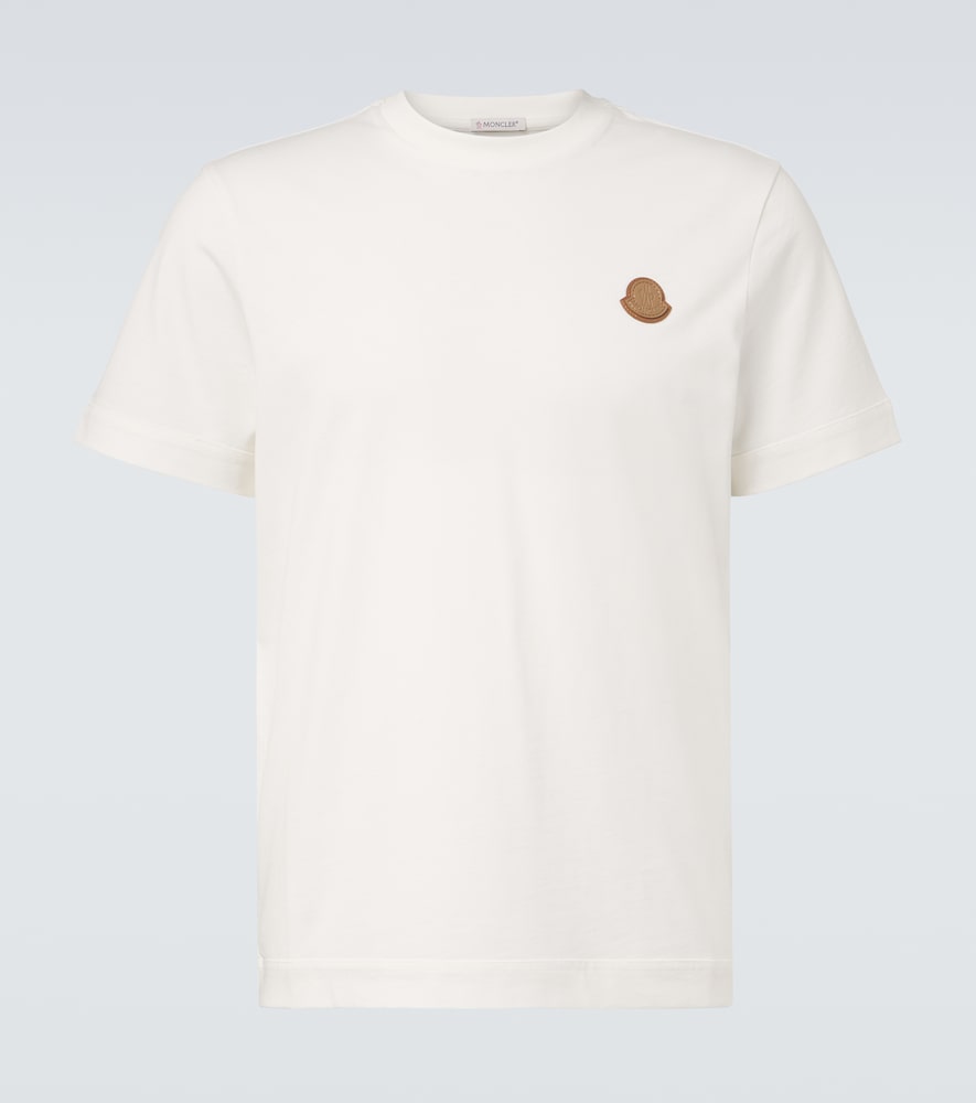 Moncler eather-trimmed cotton jersey T-shirt