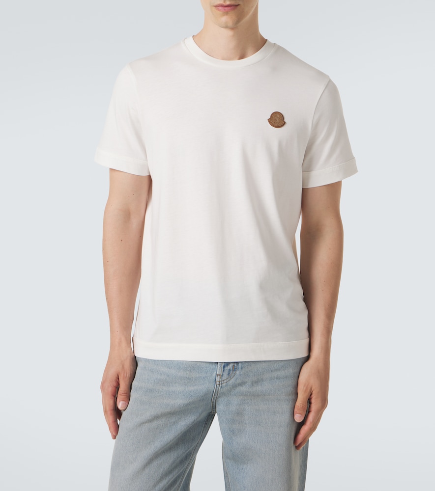 Moncler eather-trimmed cotton jersey T-shirt | Thumbnail 5 Moncler eather-trimmed cotton jersey T-shirt | Thumbnail 5