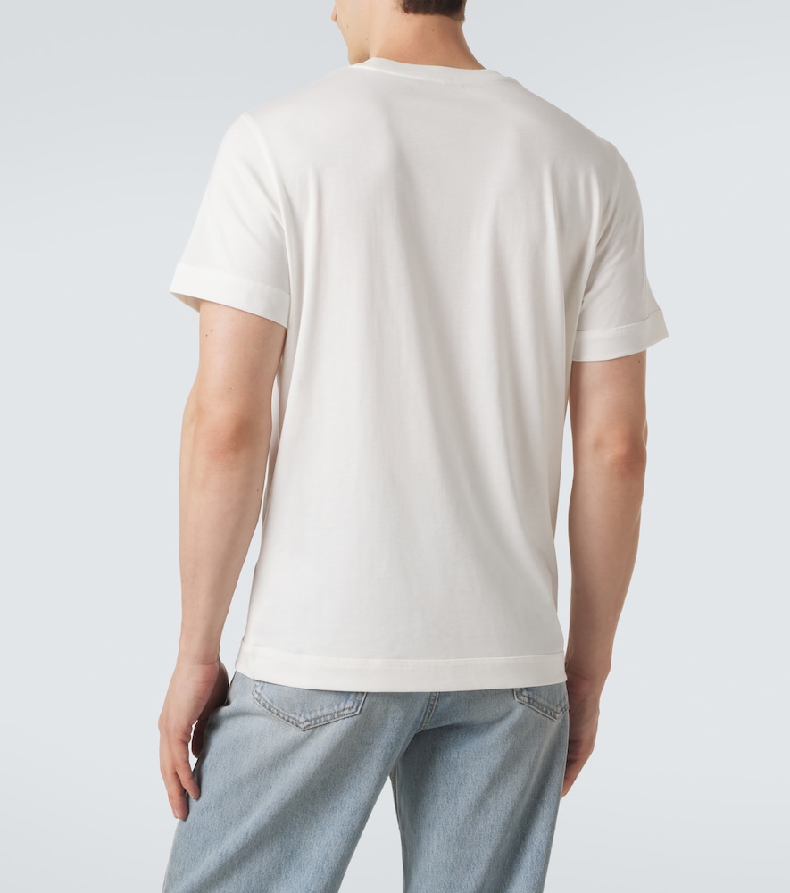 Moncler eather-trimmed cotton jersey T-shirt | Thumbnail 3 Moncler eather-trimmed cotton jersey T-shirt | Thumbnail 3